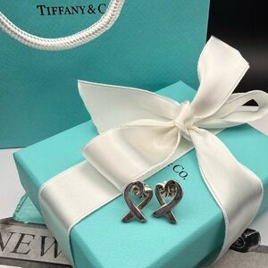 Tiffany & Co. Paloma Picasso Loving Heart Earrings Sterling Silver